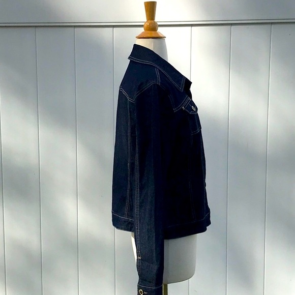 NWOT BACCINI Dark Denim Unlined Jean Jacket Size Medium - Picture 13 of 16